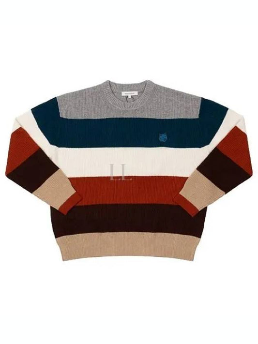 Foxhead Patch Striped Comfort Shibori Knit Top - MAISON KITSUNE - BALAAN 2