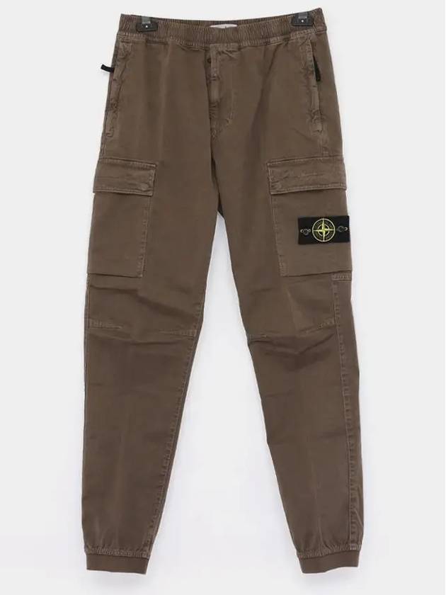 Stretch Cotton Cargo Straight Pants Brown - STONE ISLAND - BALAAN 2