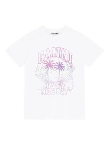 24FW T3918 Cocktail relaxed logo short sleeve t-shirt 1014114 - GANNI - BALAAN 1