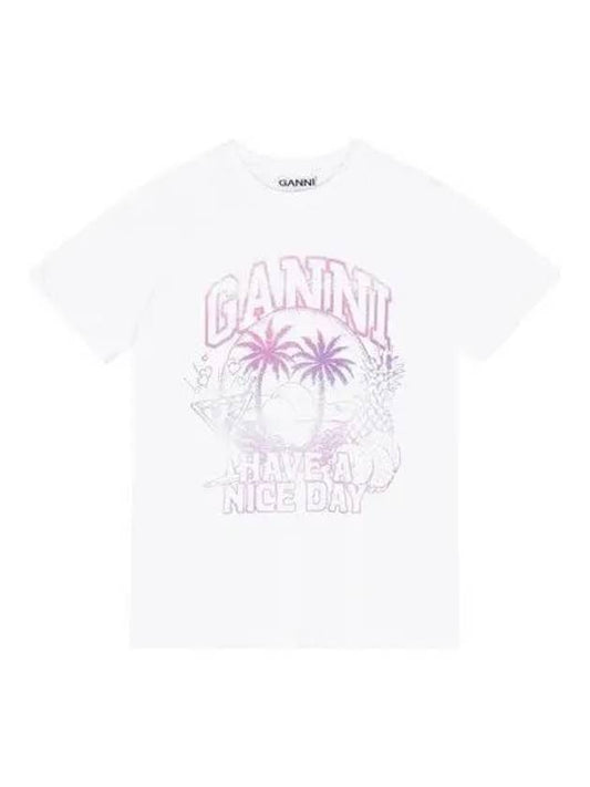 24FW T3918 Cocktail relaxed logo short sleeve t-shirt 1014114 - GANNI - BALAAN 1