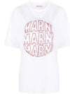 Logo Print Cotton Short Sleeve T-Shirt White - MARNI - BALAAN 2