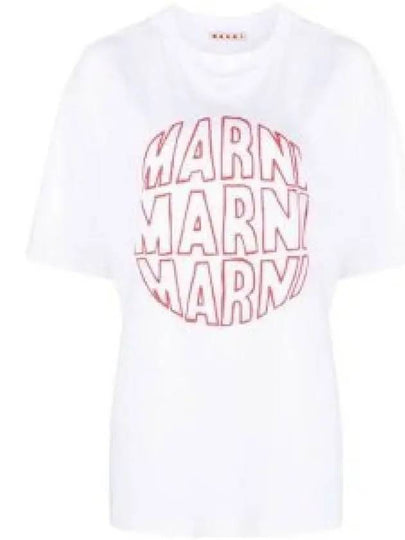 Logo Print Cotton Short Sleeve T-Shirt White - MARNI - BALAAN 2