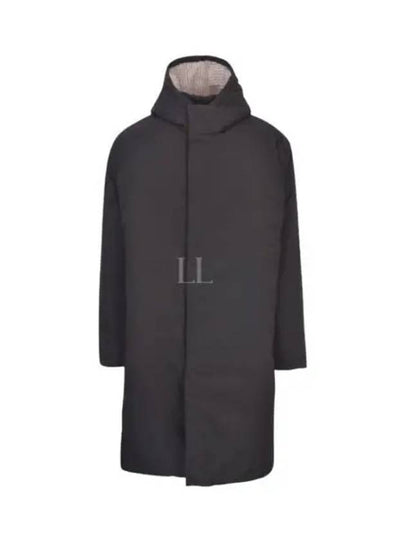 Poly Twill Tech Hooded Down Fill Duffle Coat Black - THOM BROWNE - BALAAN 2