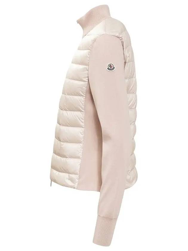 Logo Padded Wool Cardigan Pink - MONCLER - BALAAN 4