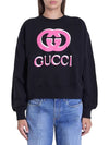 Jersey Print Cotton Sweatshirt Black - GUCCI - BALAAN 3