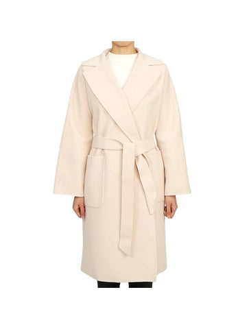 Rovo Wrap Wool Singe Coat Sand - MAX MARA - BALAAN 1