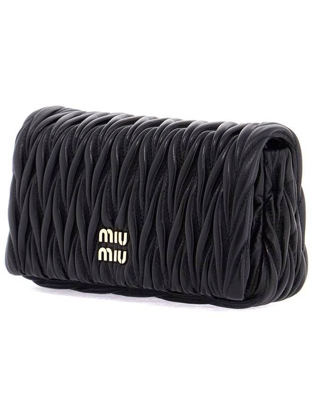 Matelasse Nappa Leather Logo Mini Bag Black - MIU MIU - BALAAN 4