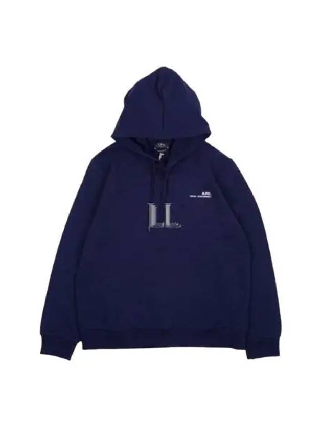 Women's Item Logo Print Hoodie Navy - A.P.C. - BALAAN 2