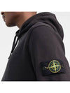 Wappen Patch Cotton Fleece Hoodie Black - STONE ISLAND - BALAAN 7