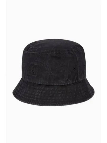 JEANS Unisex CKJ Small Monogram Logo Denim Bucket Hat 4G5042GUB1 - CALVIN KLEIN - BALAAN 1