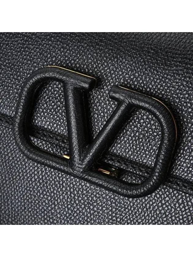 V Sling Small Grainy Calfskin Hand Cross Bag Black - VALENTINO - BALAAN 7