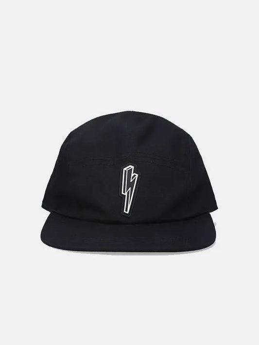 Thunderbolt Cotton Ball Cap Black - NEIL BARRETT - BALAAN.