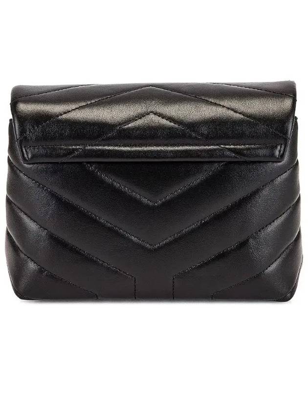 Toy Loulou Strap Shoulder Bag In Quilted Leather Black - SAINT LAURENT - BALAAN 3