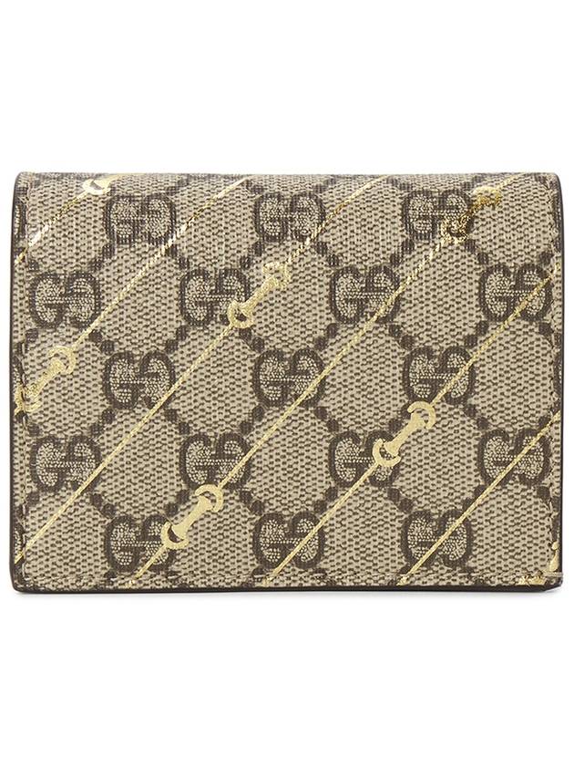 Horsebit Print Card Wallet Beige Ebony - GUCCI - BALAAN 2