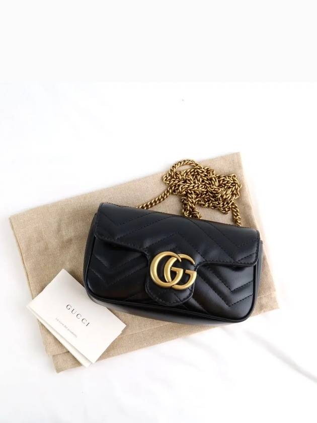 GG Marmont Matelasse Leather Super Mini Bag Black - GUCCI - BALAAN 6