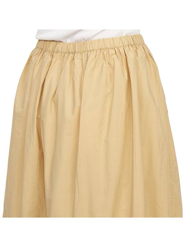 Cotton Poplin Maxi Flounce Long A-Line Skirt Beige - GANNI - BALAAN 11