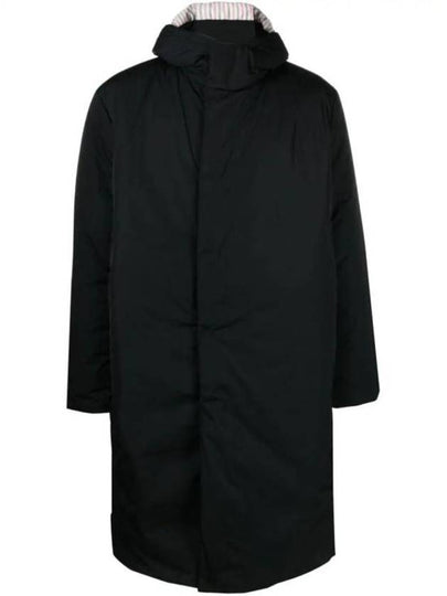 Poly Twill Tech Hooded Down Fill Duffle Coat Black - THOM BROWNE - BALAAN 2