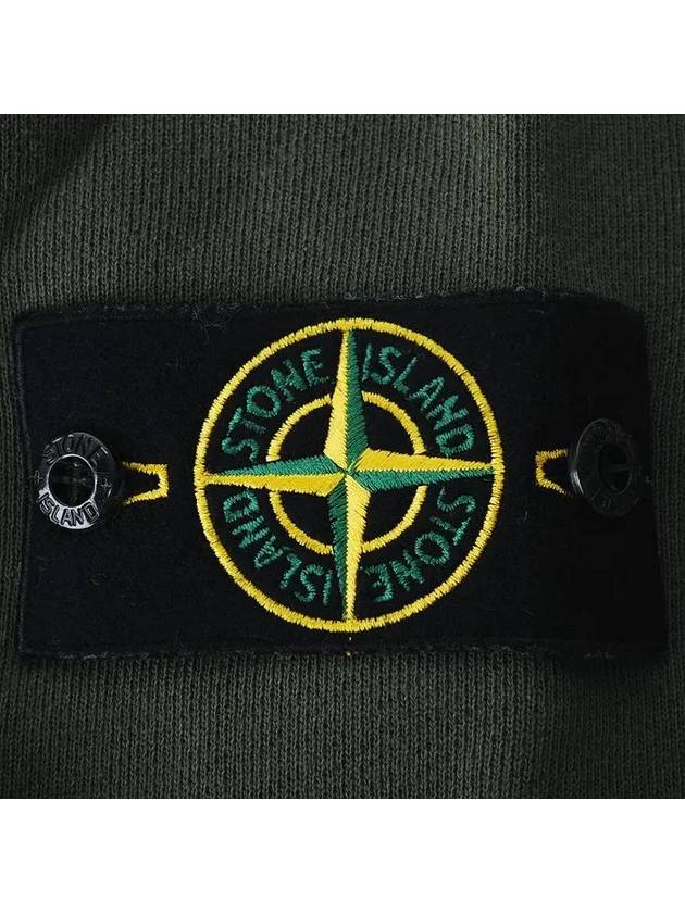 Logo Patch Zip-Up Hoodie Musk Green - STONE ISLAND - BALAAN 5