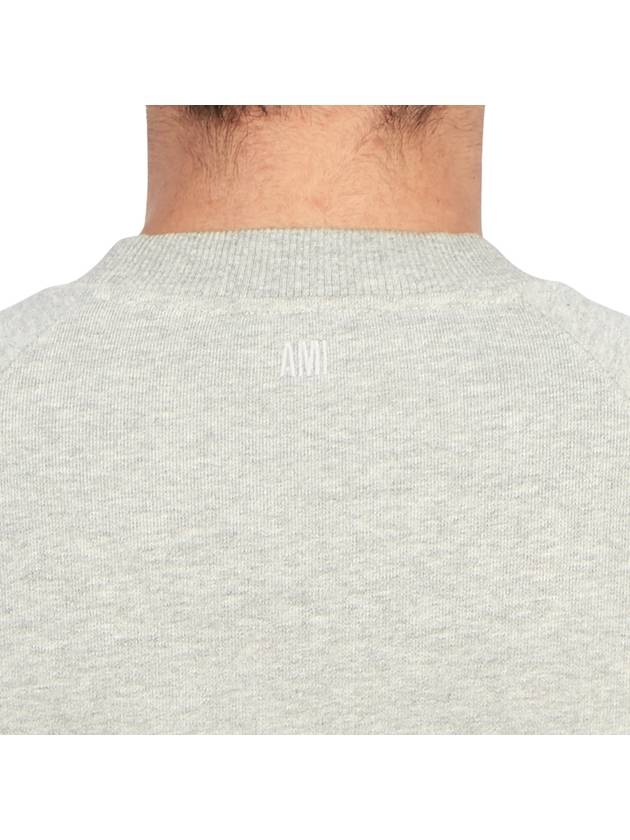 Cotton Heart Logo Sweatshirt Grey - AMI - BALAAN 7