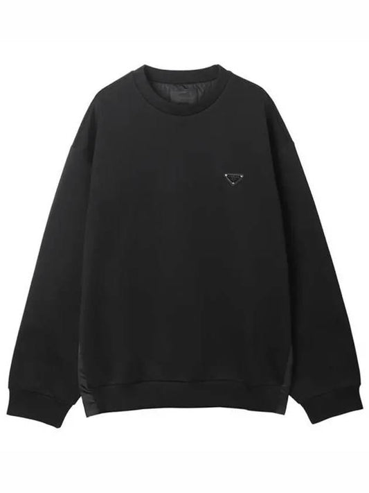 Technical Cotton Sweatshirt Black - PRADA - BALAAN 2