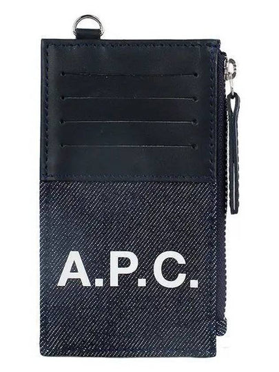 Axel Strap Leather Card Wallet Dark Navy - A.P.C. - BALAAN 2