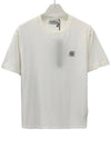 Pisato Effect Logo Patch Short Sleeve T-Shirt White - STONE ISLAND - BALAAN 3