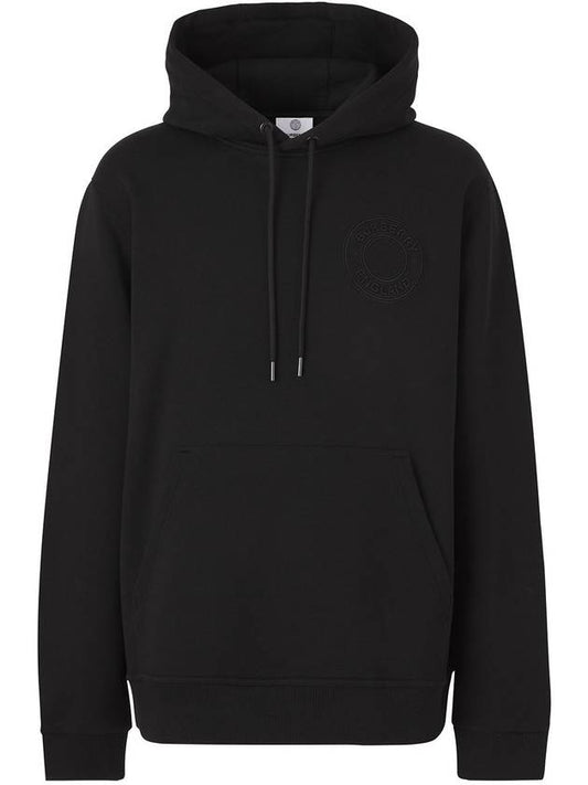 Logo Graphic Cotton Hoodie Black - BURBERRY - BALAAN.