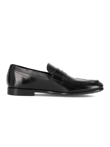 Men's Steel Logo Penny Loafer Black - TOD'S - BALAAN.