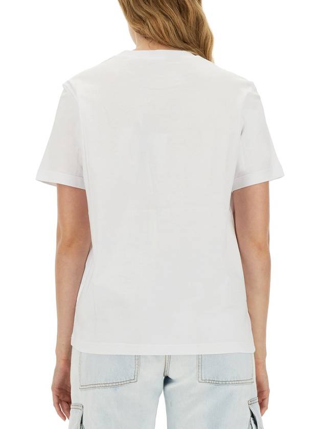 Brushed Logo Short Sleeve T-Shirt White - MSGM - BALAAN 4