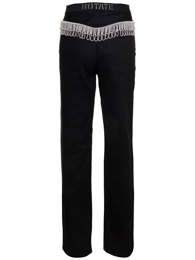 Black High-Waist Jeans With Jewel Detail At The Back In Cotton Woman - ROTATE - BALAAN 1