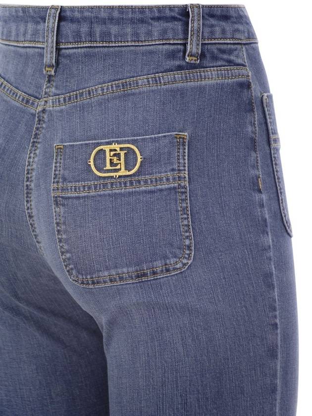 Paw jeans with logo plates - ELISABETTA FRANCHI - BALAAN 4