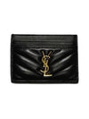 Cassandre Matelasse Lambskin Card Wallet Black - SAINT LAURENT - BALAAN 2