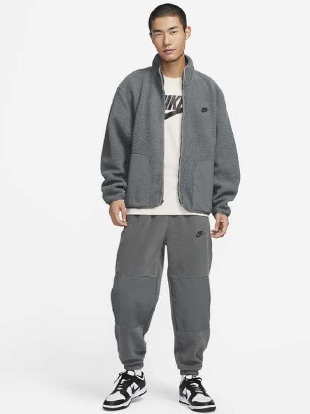 Club Fleece Winterized Zip-Up Jacket Iron Grey - NIKE - BALAAN 5