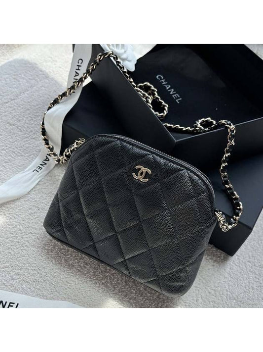 Classic Half Moon Caviar Mini Cross Bag Black - CHANEL - BALAAN 2