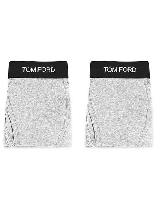 Men's Cotton Boxer Briefs Grey 2 Pack - TOM FORD - BALAAN 2