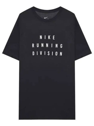 Men's Dri-Fit Run Division Short Sleeves T-Shirt Black - NIKE - BALAAN 1