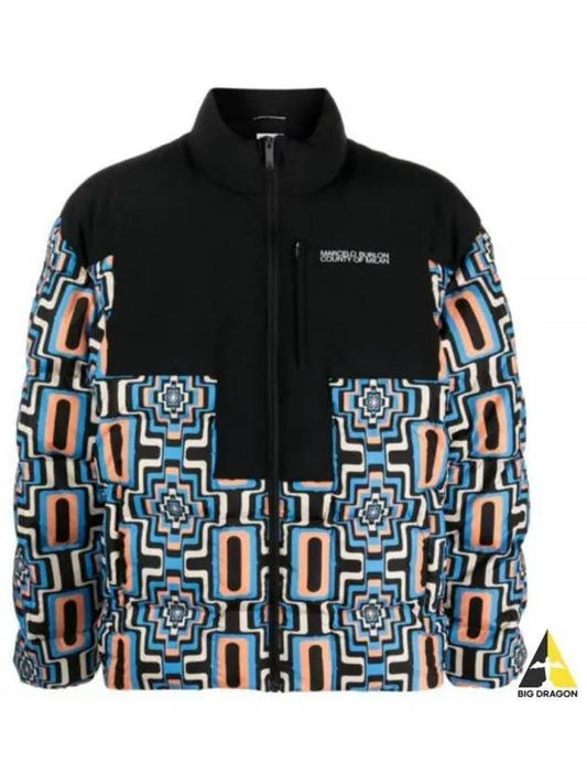 Geometric Print Quilted Zipper Padded - MARCELO BURLON - BALAAN 2