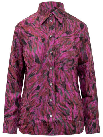 Lanvin Fuchsia Fur Shirt - LANVIN - BALAAN 1