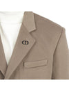 Logo Classic Cashmere Single Coat Brown - DIOR - BALAAN.