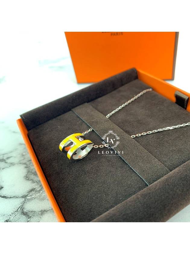 Pop H Pendant Necklace Silver - HERMES - BALAAN 7