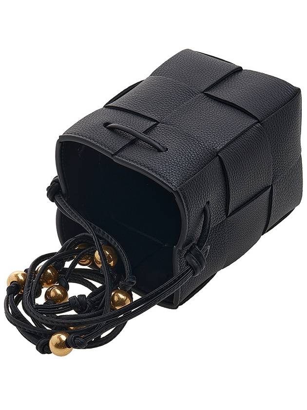 Cassette Intrecciato Mini Bucket Bag Black - BOTTEGA VENETA - BALAAN 5