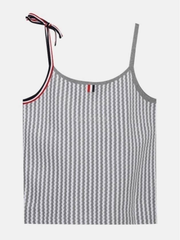 University Striped Cotton Tweed Sleeveless Grey - THOM BROWNE - BALAAN 3