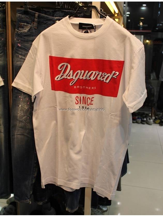 Printed Cotton Short Sleeve T-Shirt White - DSQUARED2 - BALAAN 3