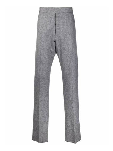 Men's Back Strap Boil Wool Straight Pants Grey - THOM BROWNE - BALAAN 1