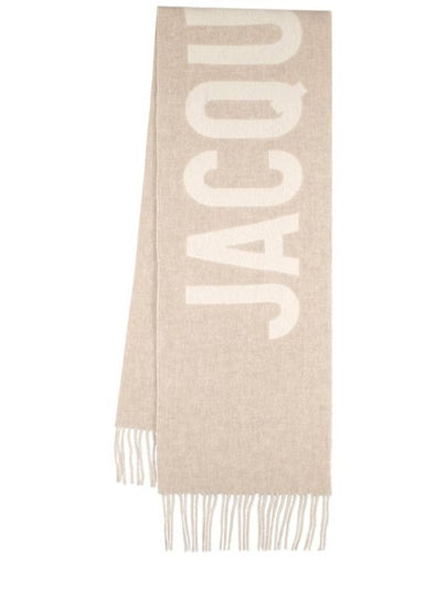 Lecharpe Fringe Logo Virgin Wool Muffler Beige - JACQUEMUS - BALAAN 2