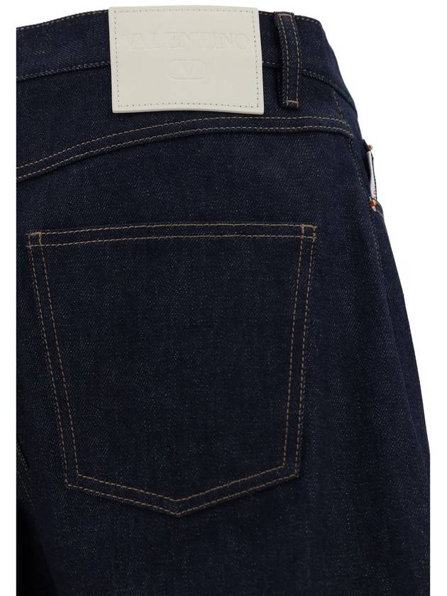 Valentino Garavani Dark Blue Cotton Denim Jeans - VALENTINO - BALAAN 4