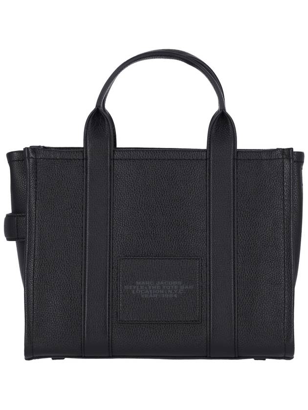 Logo Medium Leather Tote Bag Black - MARC JACOBS - BALAAN 4