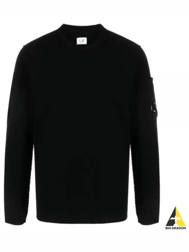 Lambswool Lens Knit Top Black - CP COMPANY - BALAAN 2