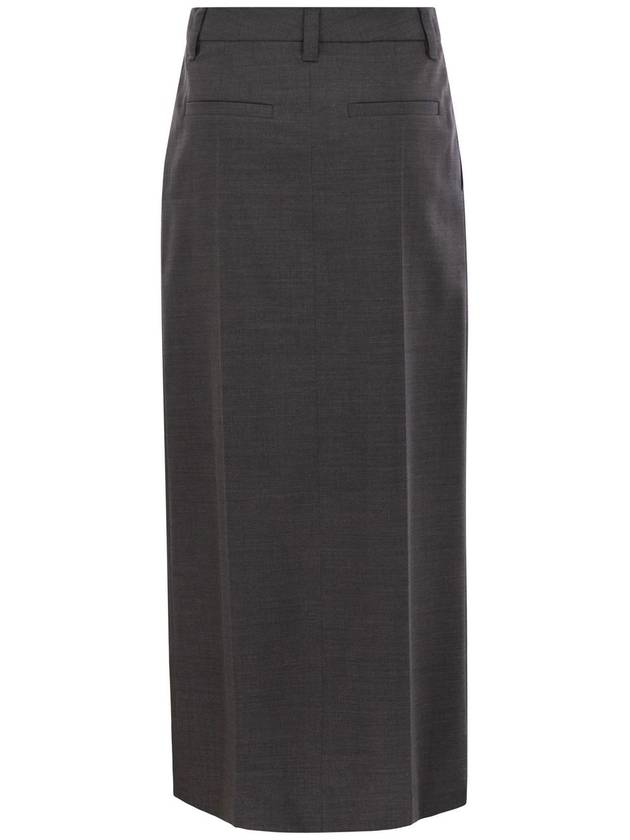 Sartorial long skirt in virgin wool canvas - BRUNELLO CUCINELLI - BALAAN 2