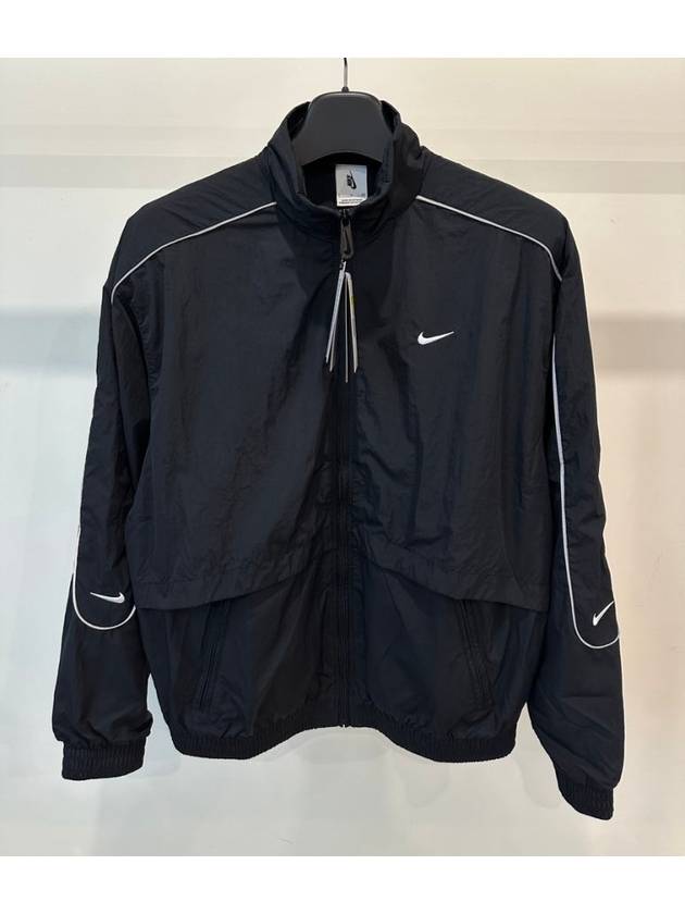 NSW Solo Swoosh Woven Track Jacket Black - NIKE - BALAAN 2